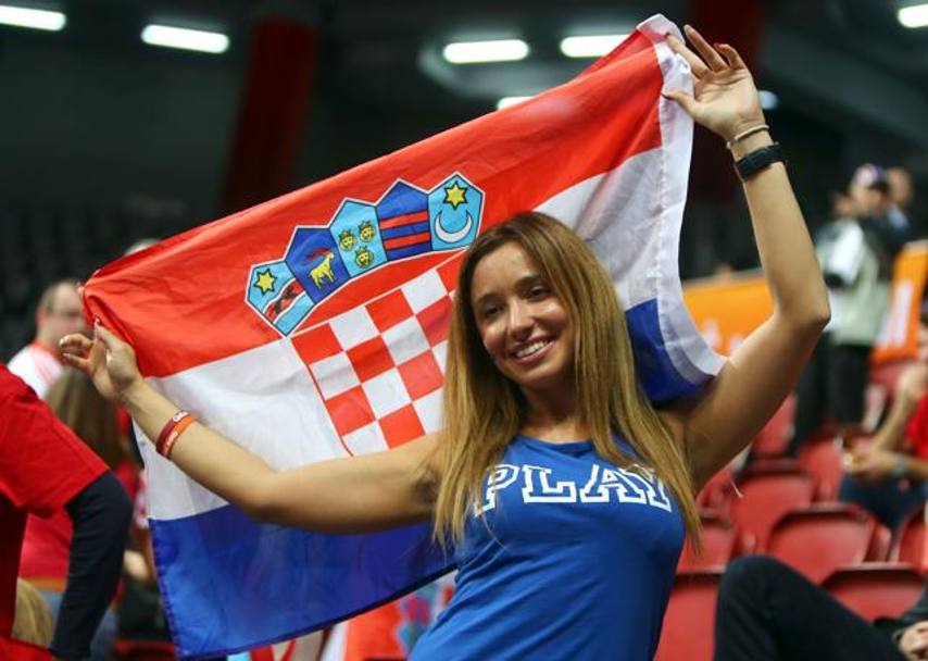 Una fan croata ai 24esimi Campionati mondiali di pallamano in corso a Doha, in Qatar. (Afp)